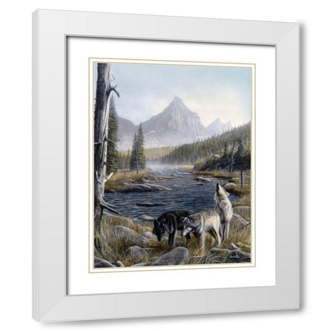 Vantage Point II White Modern Wood Framed Art Print with Double Matting by Daniel, Kevin