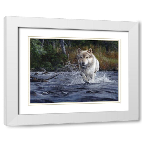 The Crossing White Modern Wood Framed Art Print with Double Matting by Daniel, Kevin