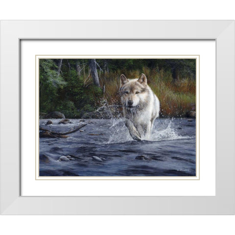 The Crossing White Modern Wood Framed Art Print with Double Matting by Daniel, Kevin