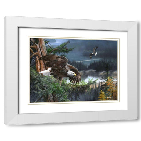 Wings of Freedom White Modern Wood Framed Art Print with Double Matting by Daniel, Kevin