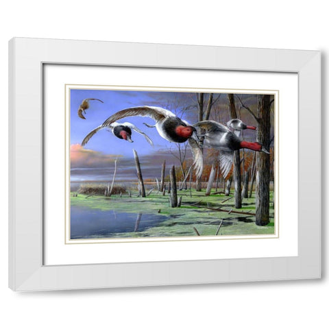 Backwater Cans White Modern Wood Framed Art Print with Double Matting by Daniel, Kevin