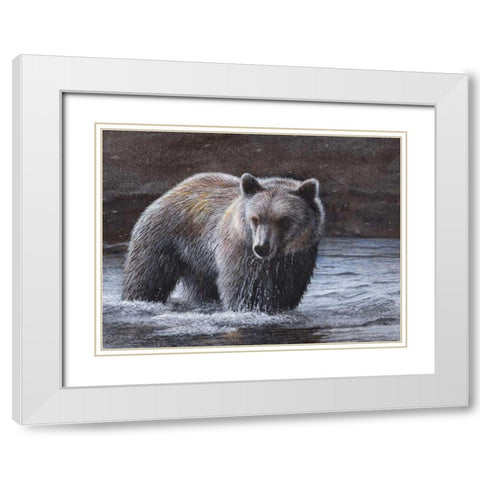 Lone Wader White Modern Wood Framed Art Print with Double Matting by Daniel, Kevin