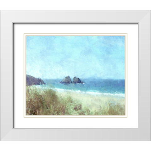 Cornish View White Modern Wood Framed Art Print with Double Matting by Bay, Noah