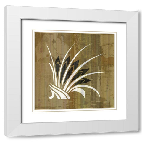 Glyphic Tiles II White Modern Wood Framed Art Print with Double Matting by Burghardt, James