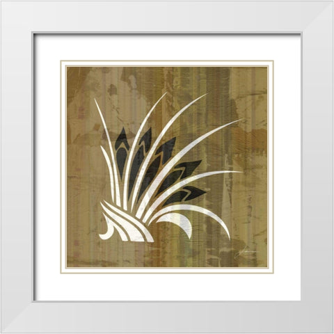 Glyphic Tiles II White Modern Wood Framed Art Print with Double Matting by Burghardt, James