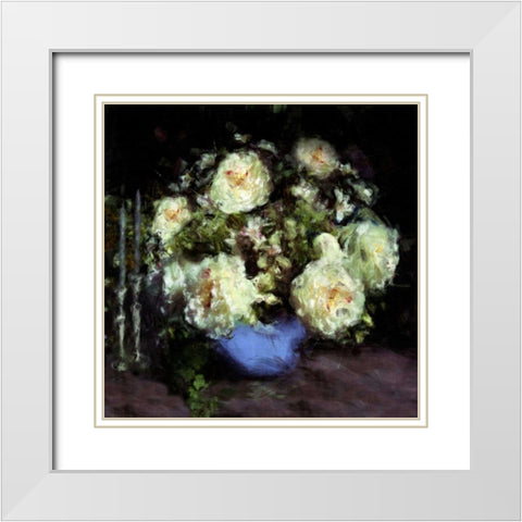 Classic Flowers I White Modern Wood Framed Art Print with Double Matting by Bay, Noah