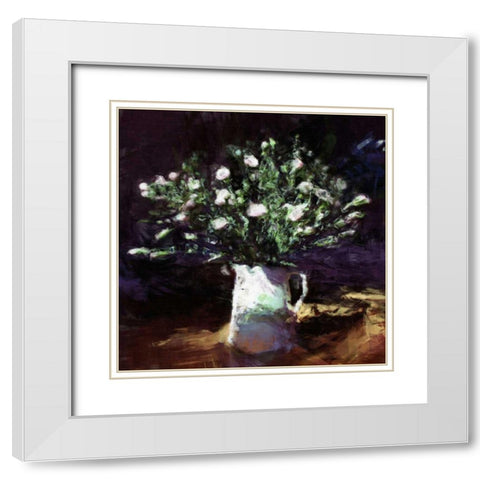 Classic Flowers II White Modern Wood Framed Art Print with Double Matting by Bay, Noah