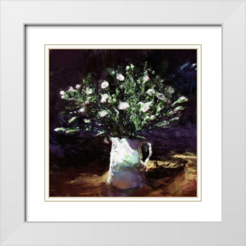 Classic Flowers II White Modern Wood Framed Art Print with Double Matting by Bay, Noah