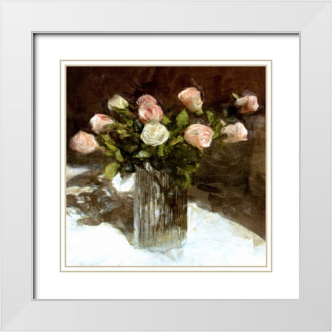 Classic Flowers III White Modern Wood Framed Art Print with Double Matting by Bay, Noah