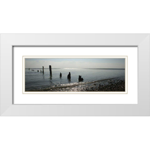 Beach Study I White Modern Wood Framed Art Print with Double Matting by Bay, Noah