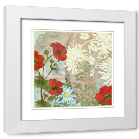 Summer Poppies I White Modern Wood Framed Art Print with Double Matting by Collier-Morales, R.