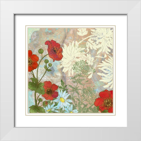 Summer Poppies I White Modern Wood Framed Art Print with Double Matting by Collier-Morales, R.