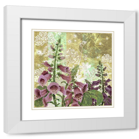 Foxglove Meadow I White Modern Wood Framed Art Print with Double Matting by Collier-Morales, R.