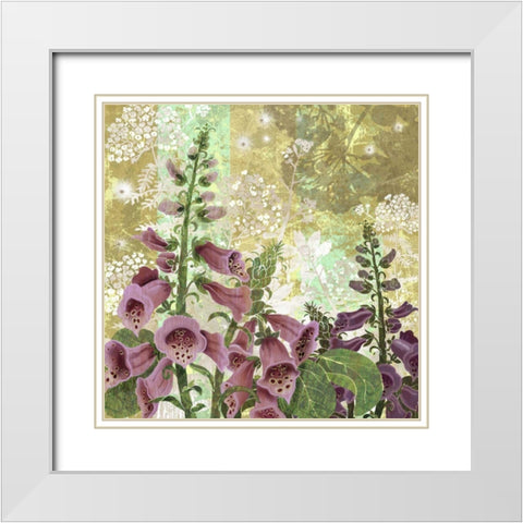 Foxglove Meadow I White Modern Wood Framed Art Print with Double Matting by Collier-Morales, R.