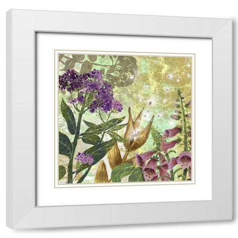 Foxglove Meadow II White Modern Wood Framed Art Print with Double Matting by Collier-Morales, R.