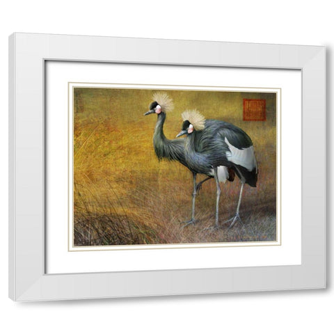 Walking Crown White Modern Wood Framed Art Print with Double Matting by Vest, Chris