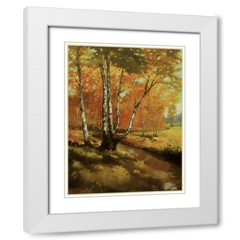 Woodland Stream I White Modern Wood Framed Art Print with Double Matting by Reynolds, Graham