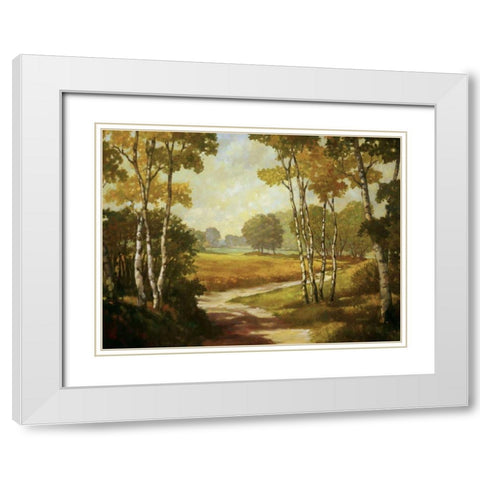 Country Walk I White Modern Wood Framed Art Print with Double Matting by Reynolds, Graham
