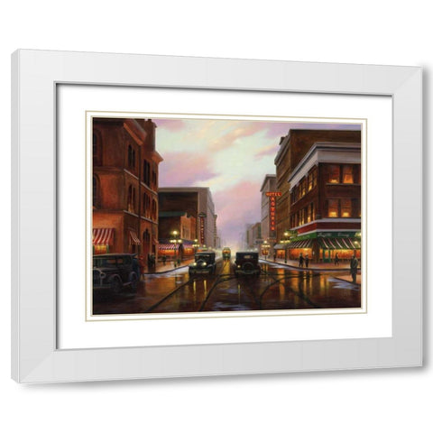 Twilight Times White Modern Wood Framed Art Print with Double Matting by Stans, Leo