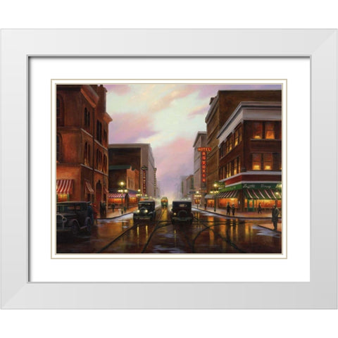 Twilight Times White Modern Wood Framed Art Print with Double Matting by Stans, Leo