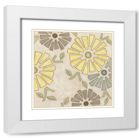 Pastel Pinwheels I White Modern Wood Framed Art Print with Double Matting by Deans, Karen