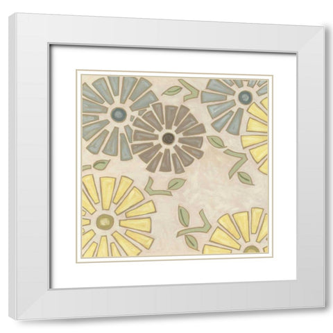 Pastel Pinwheels II White Modern Wood Framed Art Print with Double Matting by Deans, Karen