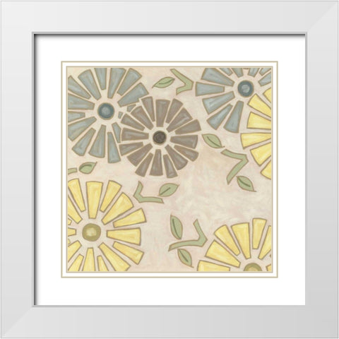 Pastel Pinwheels II White Modern Wood Framed Art Print with Double Matting by Deans, Karen