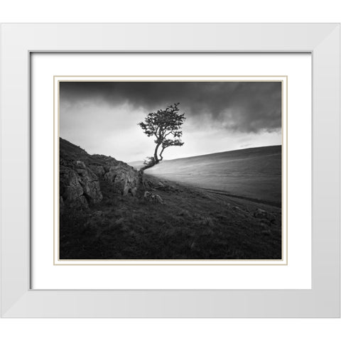 Outcrop White Modern Wood Framed Art Print with Double Matting by Henson, Martin