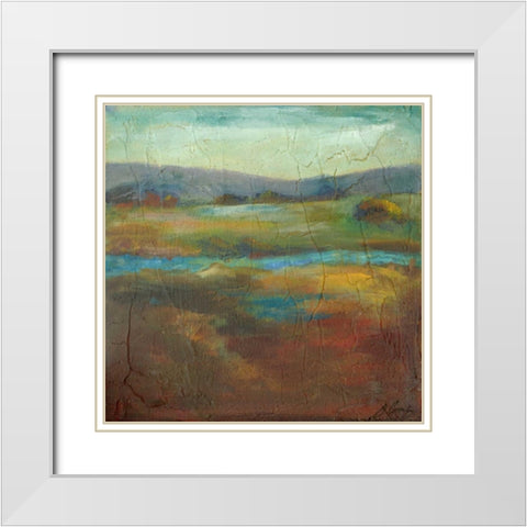 Barons Creek Vista I White Modern Wood Framed Art Print with Double Matting by Combs, Joyce