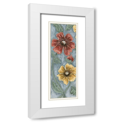Wild Poppies I White Modern Wood Framed Art Print with Double Matting by Deans, Karen