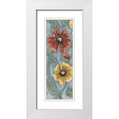 Wild Poppies I White Modern Wood Framed Art Print with Double Matting by Deans, Karen