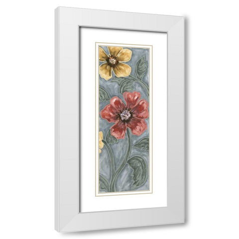 Wild Poppies II White Modern Wood Framed Art Print with Double Matting by Deans, Karen