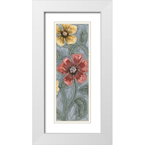 Wild Poppies II White Modern Wood Framed Art Print with Double Matting by Deans, Karen