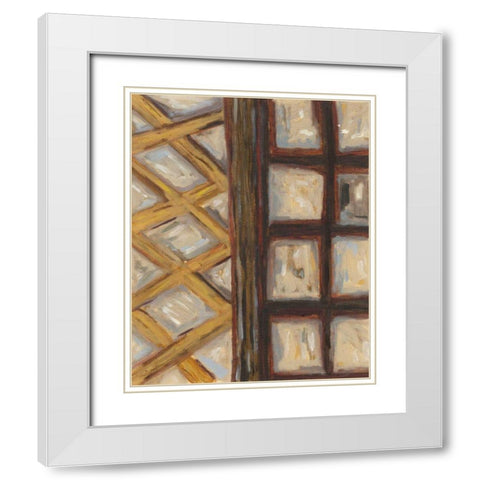 Textured Windows I White Modern Wood Framed Art Print with Double Matting by Deans, Karen