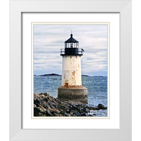 Lighthouse Views II White Modern Wood Framed Art Print with Double Matting by Perry, Rachel