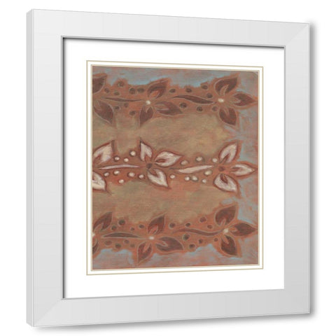 Floral Vines II White Modern Wood Framed Art Print with Double Matting by Deans, Karen