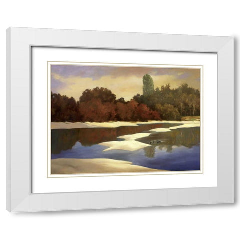 Sandbanks I White Modern Wood Framed Art Print with Double Matting by Reynolds, Graham
