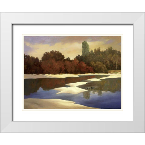 Sandbanks I White Modern Wood Framed Art Print with Double Matting by Reynolds, Graham