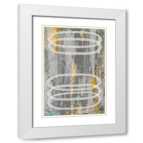 Circles 2-3 White Modern Wood Framed Art Print with Double Matting by Avondet, Natalie