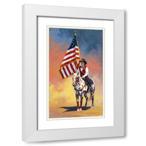 All American White Modern Wood Framed Art Print with Double Matting by Chapman, Julie T.