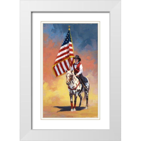All American White Modern Wood Framed Art Print with Double Matting by Chapman, Julie T.