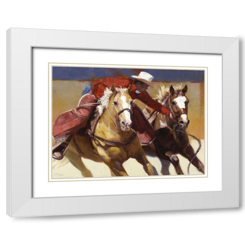 Nabbed White Modern Wood Framed Art Print with Double Matting by Chapman, Julie T.