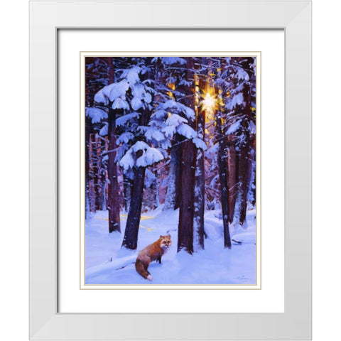 Cold Fire White Modern Wood Framed Art Print with Double Matting by Chapman, Julie T.