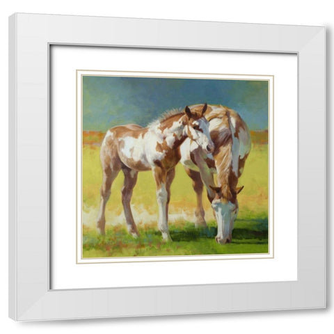 Abstract Art White Modern Wood Framed Art Print with Double Matting by Chapman, Julie T.