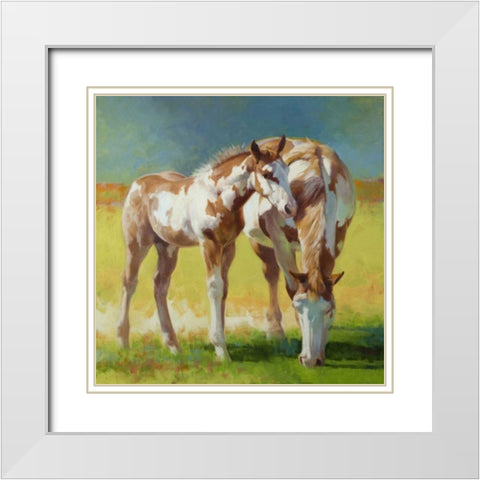 Abstract Art White Modern Wood Framed Art Print with Double Matting by Chapman, Julie T.