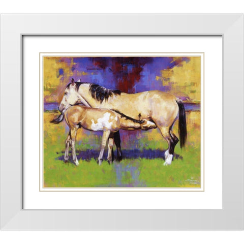 Contentment White Modern Wood Framed Art Print with Double Matting by Chapman, Julie T.