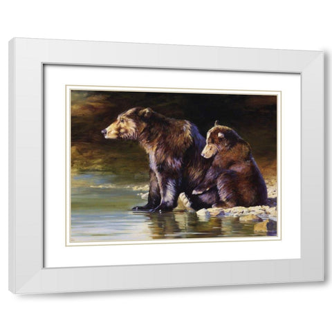 Mother Love White Modern Wood Framed Art Print with Double Matting by Chapman, Julie T.