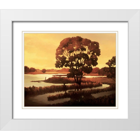 Evening Water I White Modern Wood Framed Art Print with Double Matting by Reynolds, Graham