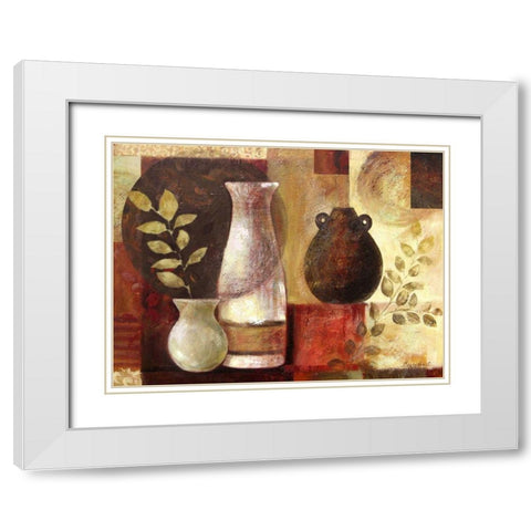 Spice Vases II White Modern Wood Framed Art Print with Double Matting by Cohen, Marietta