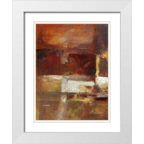 Earth Tones I White Modern Wood Framed Art Print with Double Matting by Cohen, Marietta